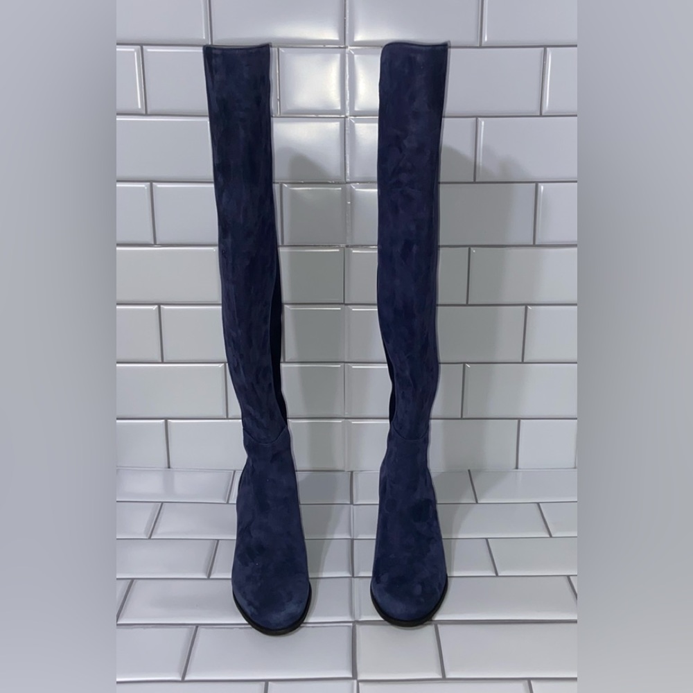 New Stuart Weitzman City Block Boot Navy Blue Wom… - image 5